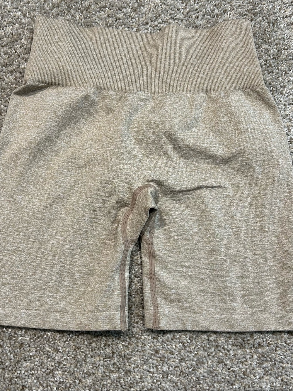 NVGTN Seamless High-Waist Bike Shorts — Beige/Tan